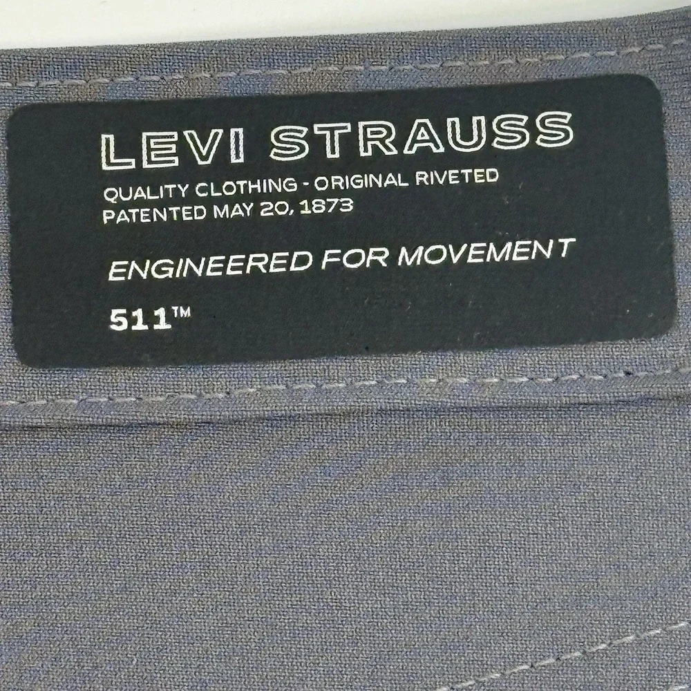 Levi's 511 Engineered for Movement Gray Pants Men's 33x30 Slim Stretch